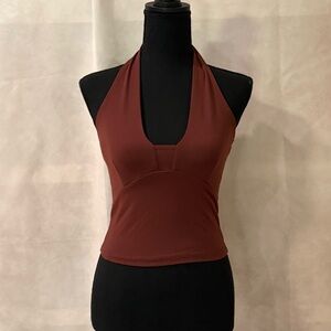 Anthropologie Brown Halter Top Size XS